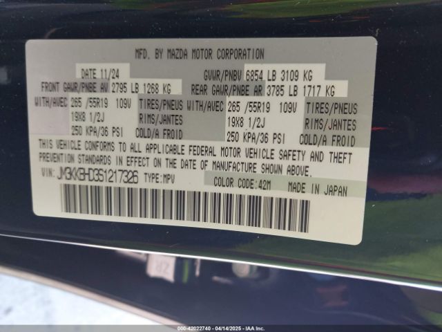 JM3KKBHD3S1217326 Mazda Cx-90 3.3 Turbo Preferred Package