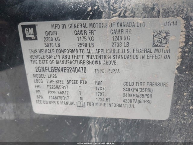 Chevrolet Equinox 2lt 2014 2GNFLGEK4E6240470 Image 9