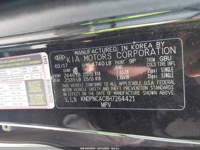 KNDPNCAC8H7264421 KIA Sportage Ex