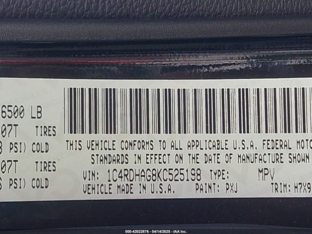 1C4RDHAG8KC525198 Dodge 2019