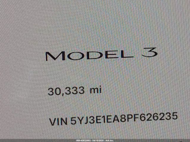 5YJ3E1EA8PF626235 Tesla Model 3 Rear-wheel Drive