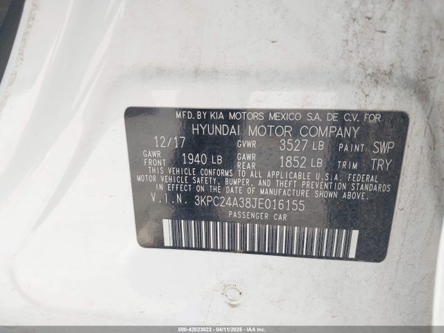 Hyundai Accent Sel 2018 3KPC24A38JE016155 Image 9