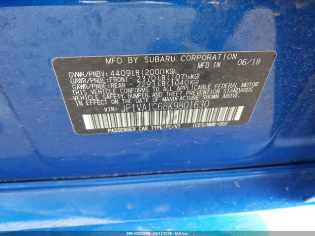 JF1VA1C68K9801630 Subaru dib