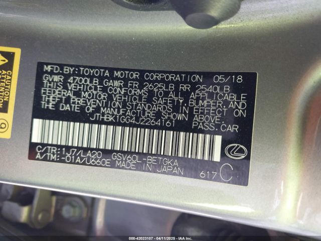 JTHBK1GG4J2264161 Lexus ES 350