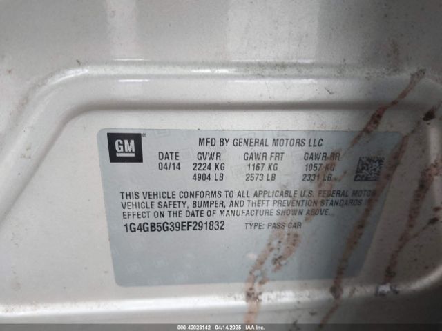 1G4GB5G39EF291832 Buick Lacrosse Leather Group
