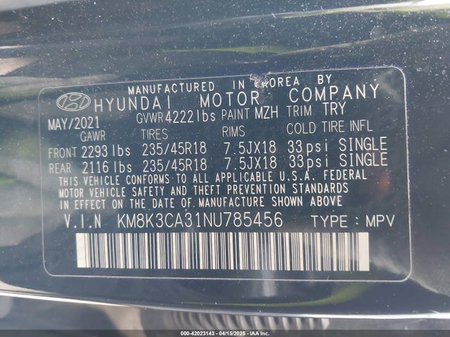 KM8K3CA31NU785456 Hyundai Kona N Line
