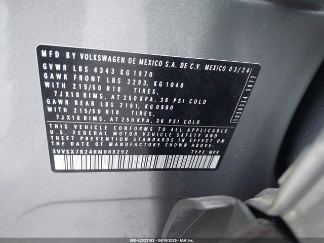 3VVSX7B24RM068292 Volkswagen TAOS SE