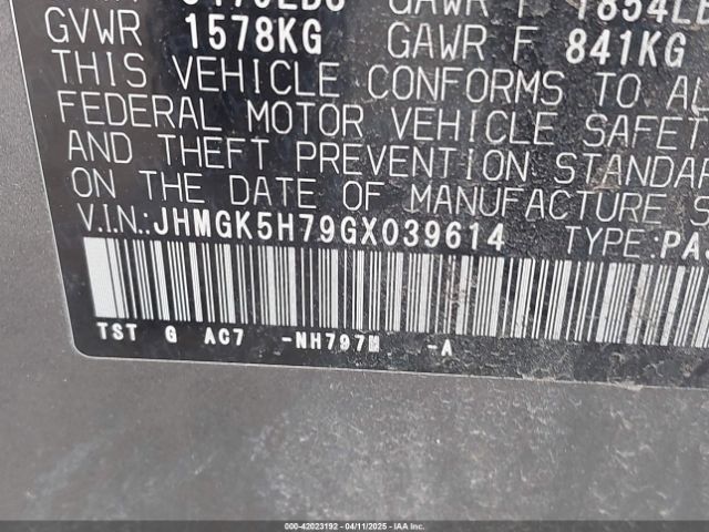 JHMGK5H79GX039614 Honda FIT EX