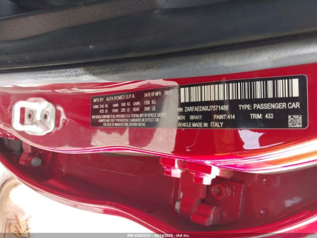 2018 ALFA ROMEO GIULIA ZARFAEDNXJ7571486 Photo 8