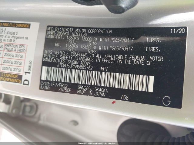 JTEMU5JR6M5885762 Toyota 4RUNNER SR5