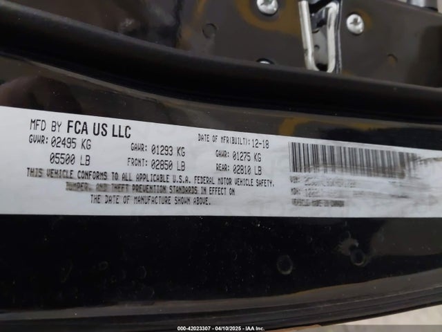2C3CDXL95KH571720 Dodge 2019