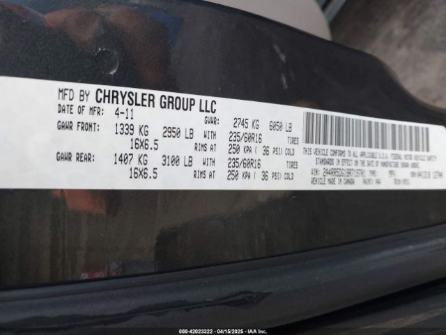 2011 CHRYSLER TOWN & COUNTRY 2A4RR5DG1BR719701 Photo 8