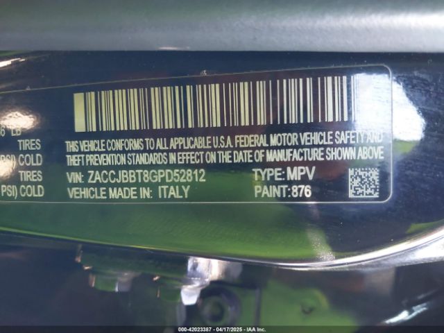 ZACCJBBT8GPD52812 Jeep Renegade Justice