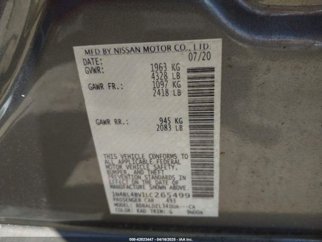 2020 NISSAN ALTIMA 1N4BL4BV1LC265499 Photo 8
