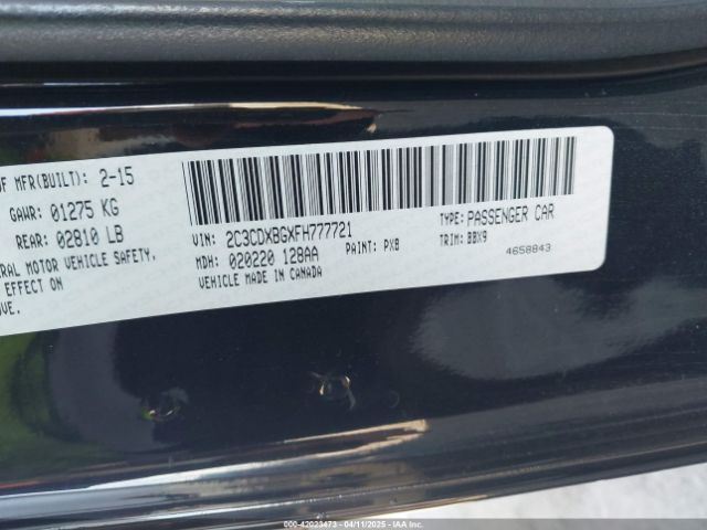 2C3CDXBGXFH777721 Dodge Charger Se