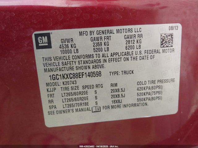 1GC1KXC88EF140598 Chevrolet lml