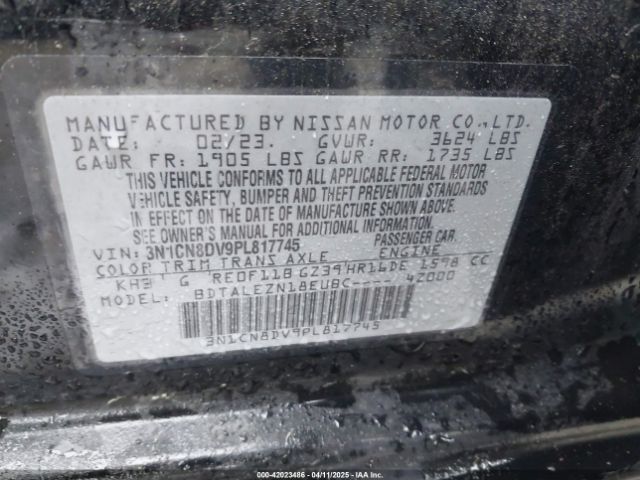 3N1CN8DV9PL817745 Nissan Versa 1.6 S Xtronic Cvt