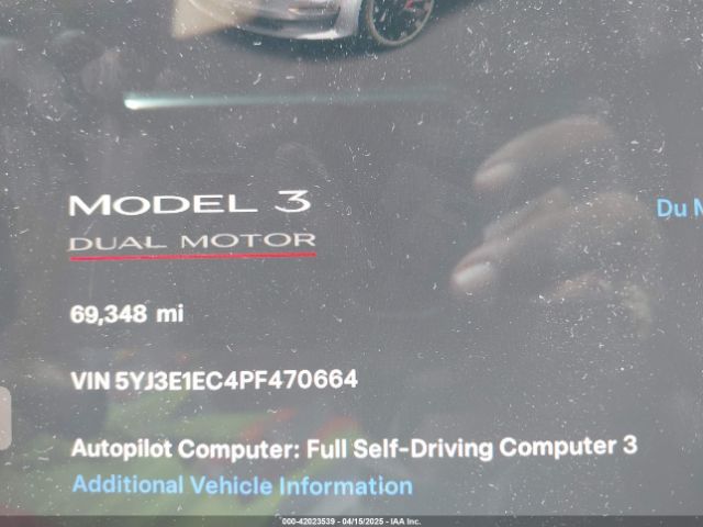5YJ3E1EC4PF470664 Tesla Model 3 Performance Dual Motor All-wheel Drive