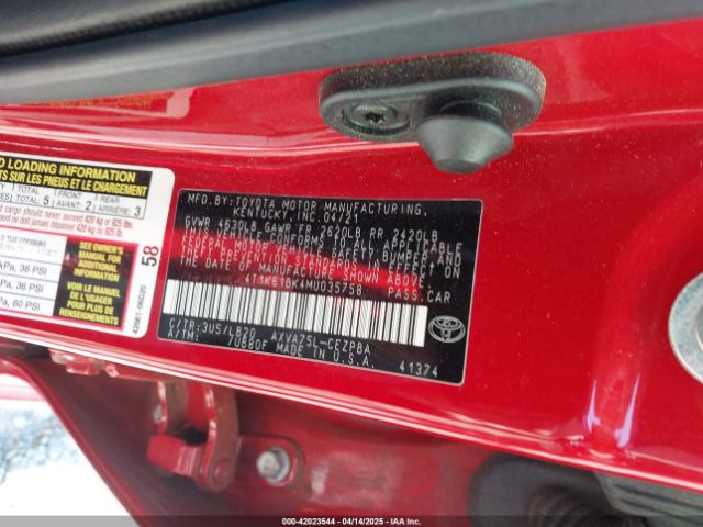 4T1K61BK4MU035758 Toyota Camry Xse Awd