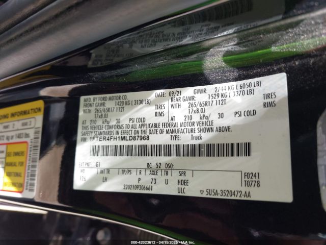 1FTER4FH1MLD87968 Ford Ranger Xlt