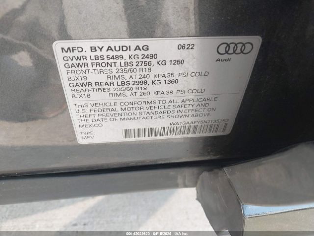 WA1GAAFY5N2135253 Audi 45 tfsi