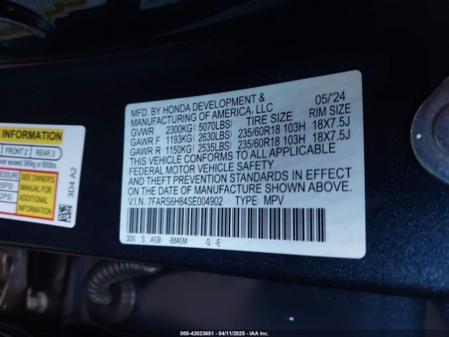 7FARS6H84SE004902 Honda Cr-v Hybrid Sport-l