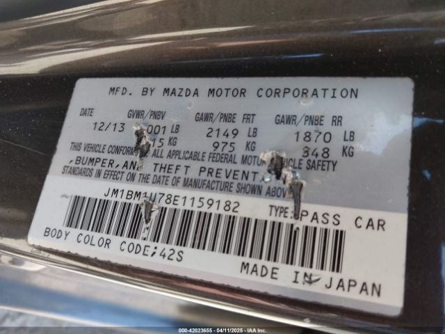 JM1BM1U78E1159182 Mazda Mazda3 I Sport