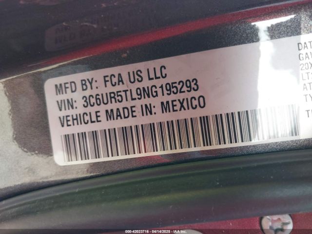 3C6UR5TL9NG195293 RAM 2500 Limited  4x4 6'4 Box