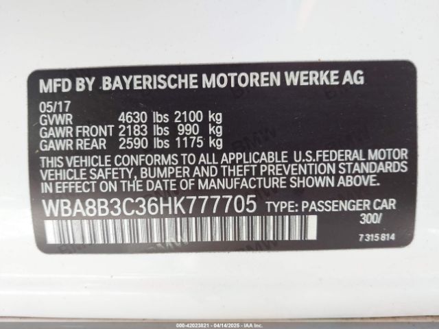 2017 BMW 340I WBA8B3C36HK777705 Photo 8