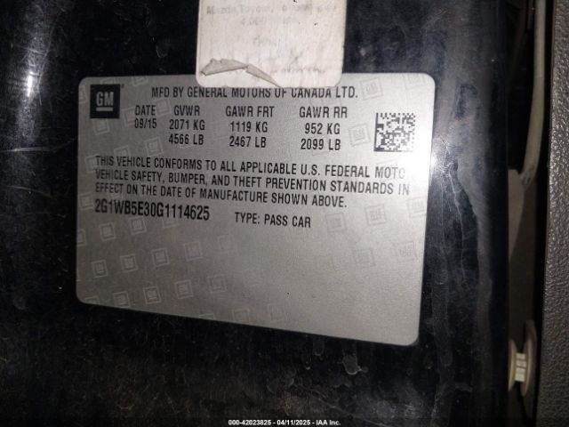 2G1WB5E30G1114625 Chevrolet Impala Limited Lt