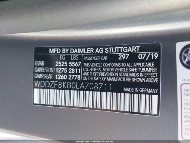 WDDZF8KB0LA708711 Mercedes-Benz Amg E 63 S 4matic