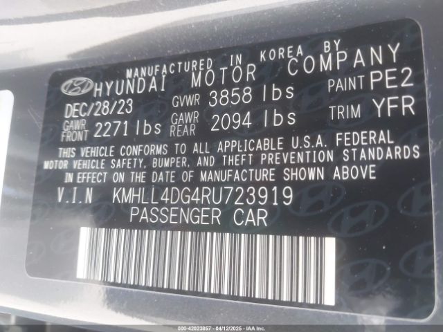 KMHLL4DG4RU723919 Hyundai ELANTRA SE