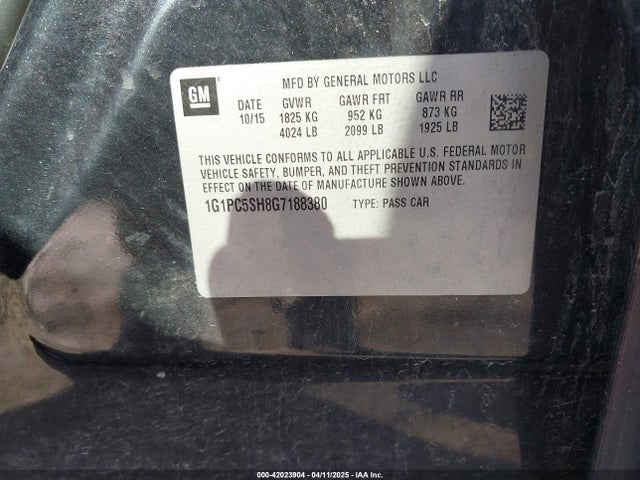 1G1PC5SH8G7188380 Chevrolet Cruze Limited Ls Auto