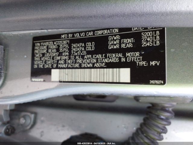 2012 VOLVO XC60 YV4952DL4C2253871 Photo 8