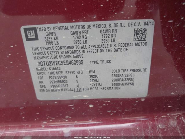 2014 GMC SIERRA 1500 3GTU2WEC5EG460985 Photo 8