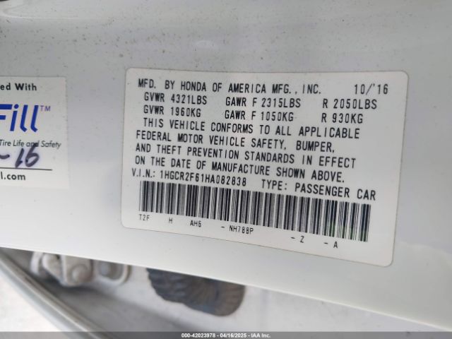 1HGCR2F61HA082838 Honda Accord Sport