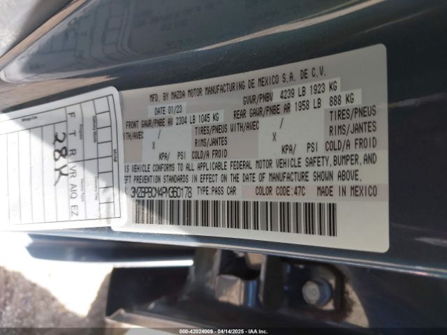 3MZBPBCM4PM360178 Mazda Mazda3 2.5 S Carbon Edition