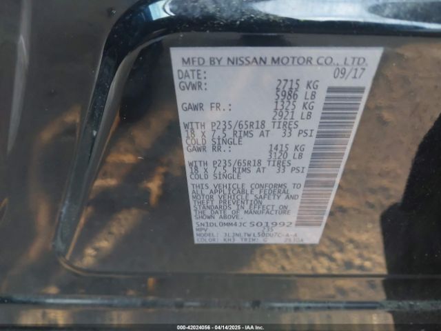 5N1DL0MM4JC501992 Infiniti QX60
