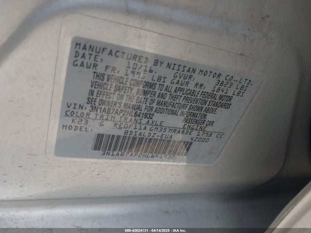 Nissan SENTRA SV 2017 3N1AB7AP2HL641932 Image 9