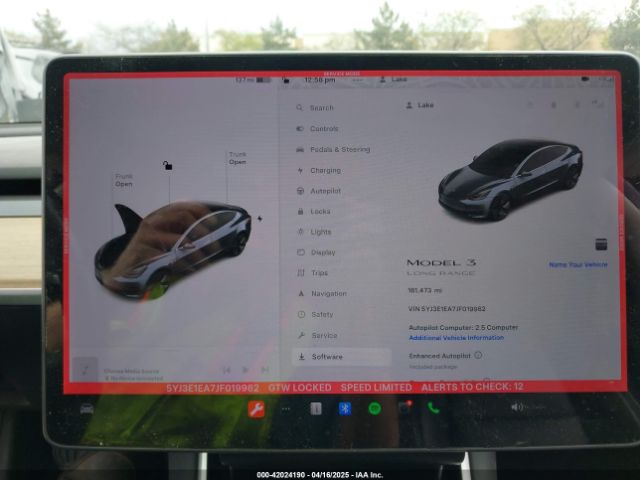 5YJ3E1EA7JF019962 Tesla Model 3 Long Range/mid Range
