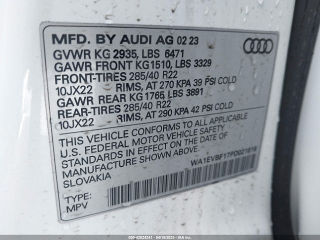 2023 AUDI Q8 WA1EVBF17PD021816 Photo 8