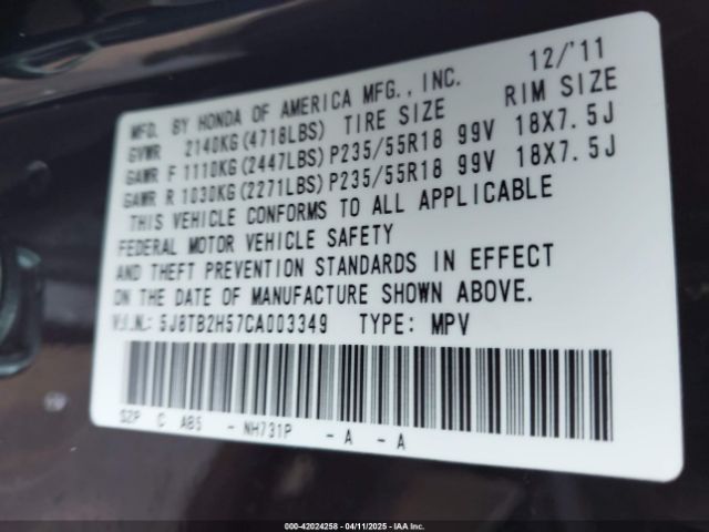 2012 ACURA RDX 5J8TB2H57CA003349 Photo 8