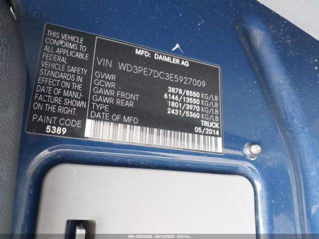 WD3PE7DC3E5927009 Mercedes-Benz Sprinter 2500 Normal Roof