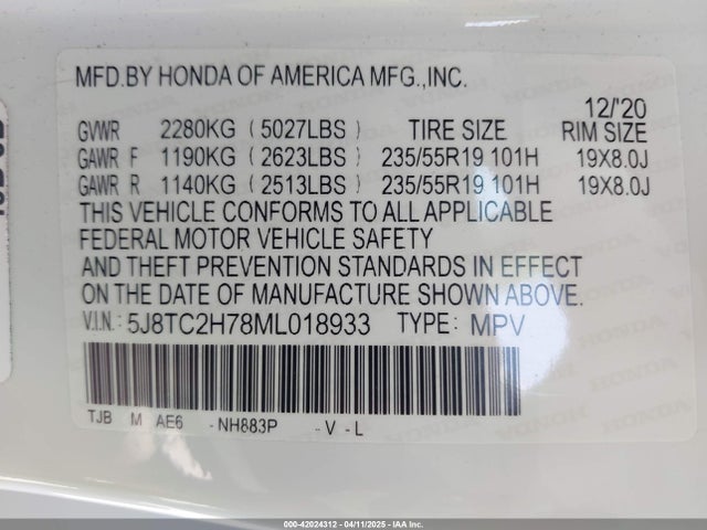 Acura Rdx Advance Package/pmc Edition 2021 5J8TC2H78ML018933 Image 9