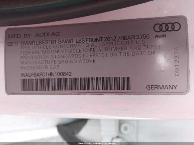 2017 AUDI A6 WAUF8AFC1HN100842 Photo 8