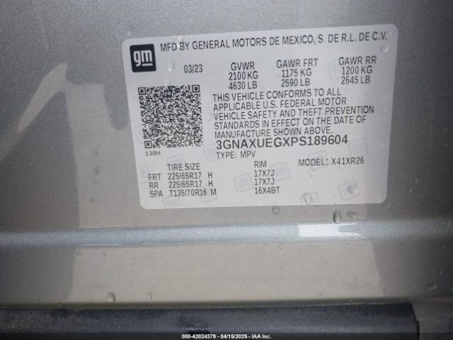 2023 CHEVROLET EQUINOX 3GNAXUEGXPS189604 Photo 8