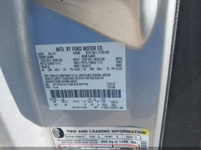 1FTFW1CT5EKE30719 Ford F-150 FX2