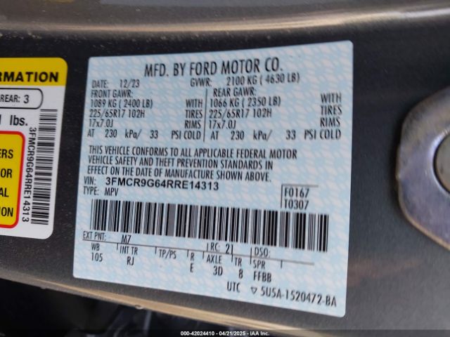 2024 FORD BRONCO SPORT 3FMCR9G64RRE14313 Photo 8