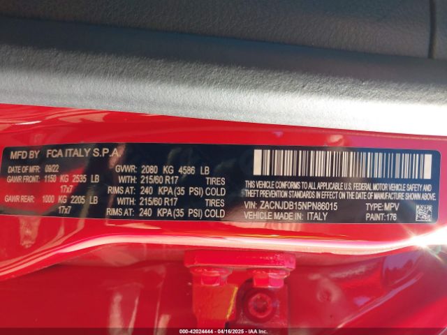 ZACNJDB15NPN86015 Jeep Renegade Latitude 4x4