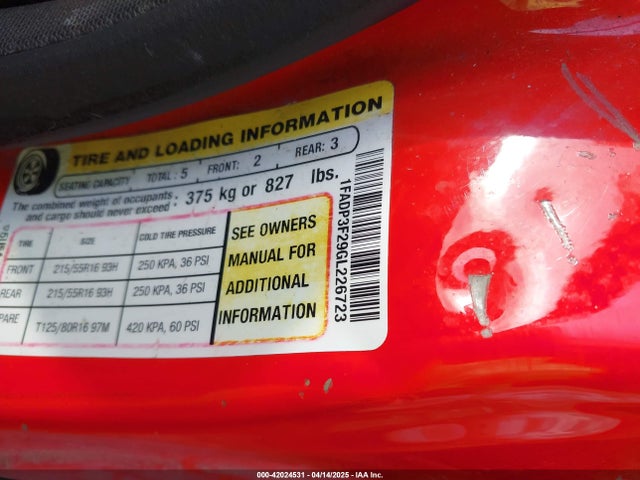 1FADP3F29GL226723 Ford FOCUS SE